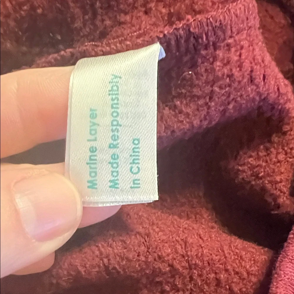 🐝 Marine Layer Burgundy Sweatshirt and sweat pants M EUC - Picture 12 of 13